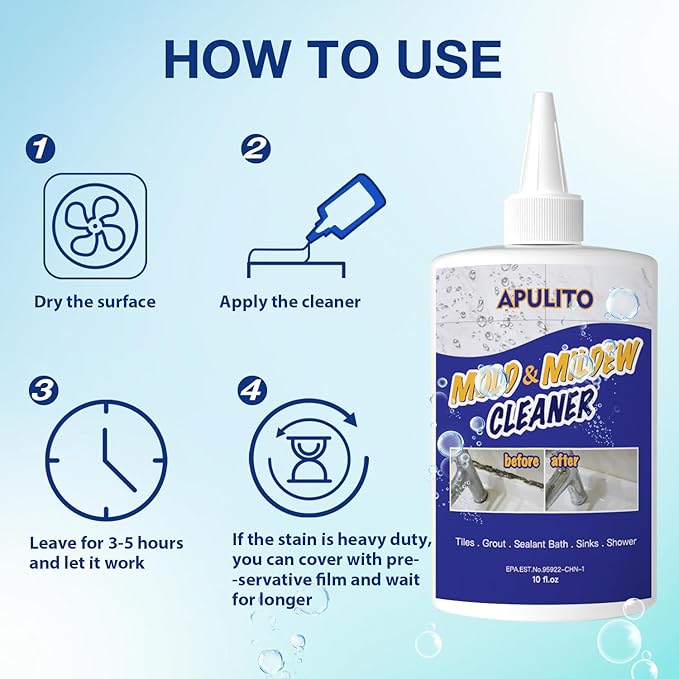 APULITO Household Cleaner Gel for Bathroom Shower Kitchen Tile Grout, Sinks Countertops 10 Fl Oz (Pack of 1) - Image 6