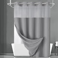 Grey Shower Curtain and Liner Set,230GSM Waffle Weave Textured Heavy Duty Hotel No Hook Shower Curtain 75" L x 72" W by Unknown