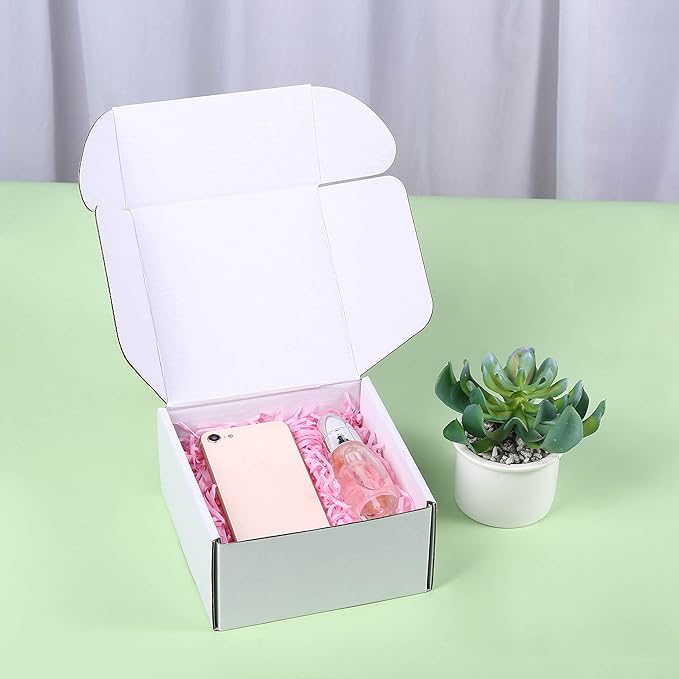 Small Shipping Boxes 6x6x3 Inch (25 Pack) - Sturdy White Corrugated Cardboard Boxes for Small Business, Ecommerce, Mailing & Packaging | Recyclable Gift & Storage Boxes - Image 3