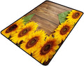 Sunflower Pattern Area Rug with Anti-Slip Backing - Stain Resistant, Washable Accent Rug for Living Room/Bedroom - Non-Shedding Floor Carpet, 72 x 108 Inch by Snarena
