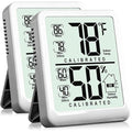 Antonki 2-Pack Room Thermometer, Digital Small Hygrometer Indoor Thermometer Humidity Gauge, Temperature Humidity Meter with Max/Min Record Monitor Sensor for Home, Plants - Battery Included by Antonki