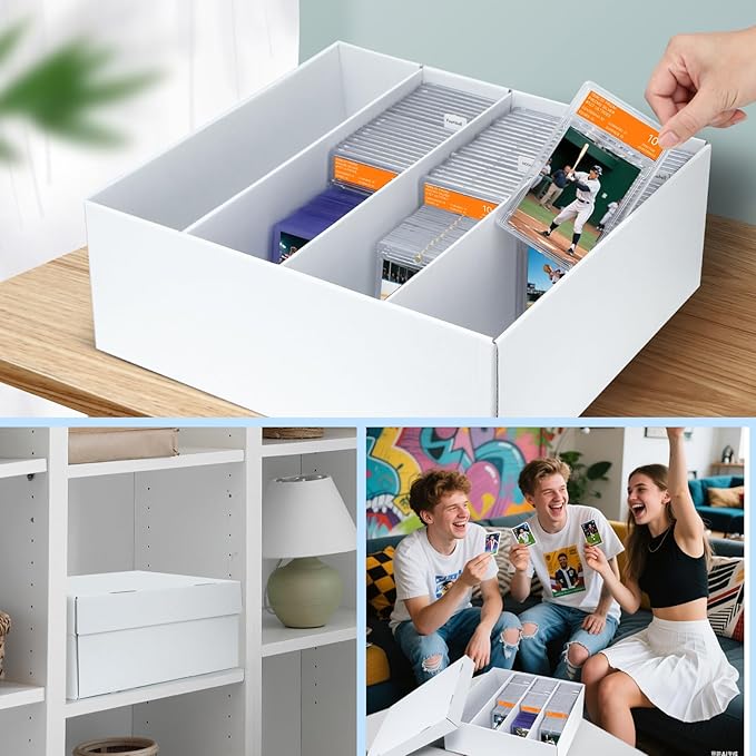 Pulchra 6 Pack Trading Graded Card Storage Box - 4 Rows Graded Card Case Holds 176 PSA Slab Cards, Graded Card, Cardboard Holder Organizer Boxes with Dividers for Sport Cards PSA/GMA/CSG/SGC/HGA/MTG - Image 6