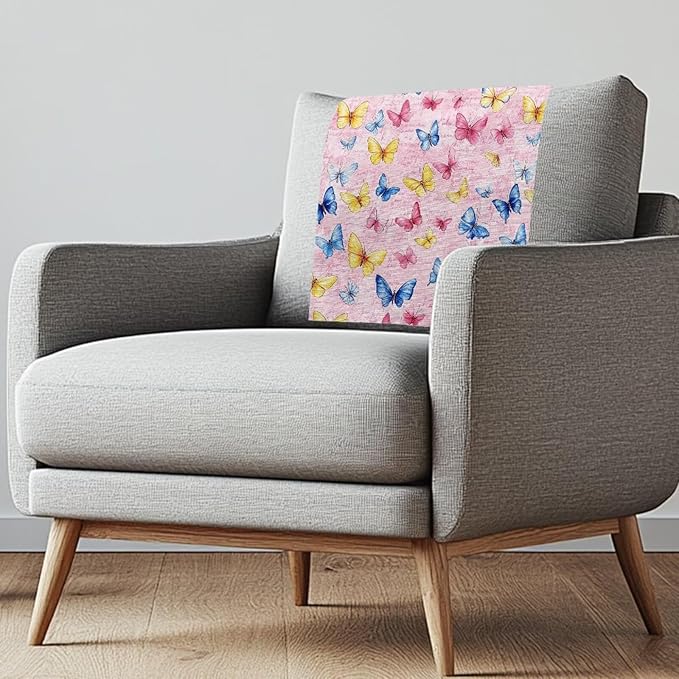 Headrest Cover for Recliner Chairs Pink Butterfly Wear Resistant Couch Headrest Protector Non-Slip Pet Scratch Resistant Couch Headrest Covers for Sofa by Unknown