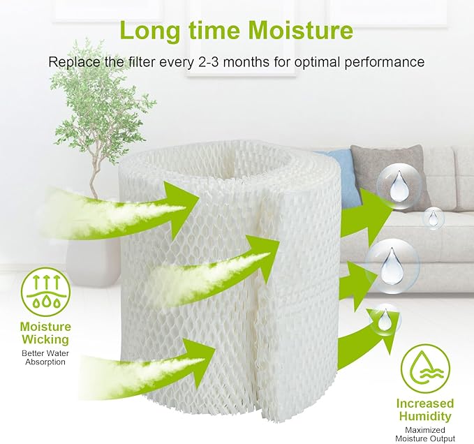 MAF1 Humidifier Filter Replacement Compatible with Aircare Essick Air MA1201 MoistAir MA0950 MA1200 MA1201 MA09500 and Kenmore 14906 14410 14411 15412 29979(2 Pack) - Image 3