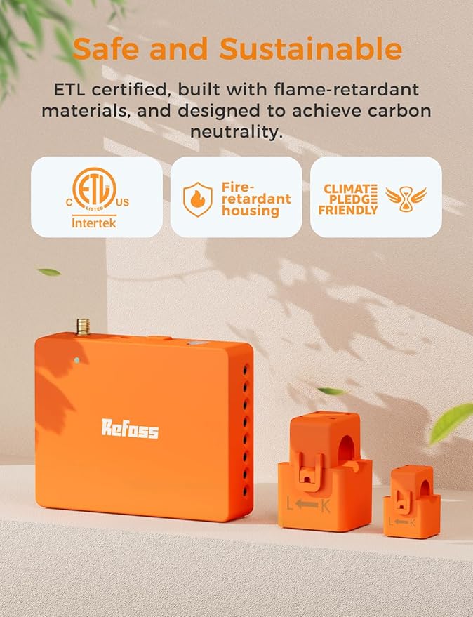 Smart Home Energy Monitor Supports Home Assistant, Real-Time Accurate Energy Consumption Tracking, Electricity Usage Monitor with 16x60A Circuit Sensor, 36-Month History, Solar Metering, ETL Certified - Image 5