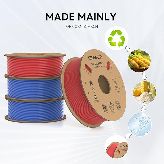 Creality Hyper PLA Filament 1.75mm, 30-600mm/s High Speed 3D Printer Filament, Dimensional Accuracy +/-0.02mm, Fit Most FDM 3D Printers, 4 Pack 1kg Spool(2.2lbs), Red & Blue - Image 3