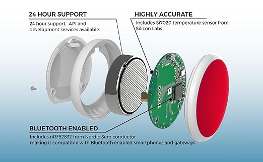 Disc Maxi Temperature Sensor and Logger for iPhone & Android, Bluetooth Compatible, Remote Wireless Thermometer, Long Range, Large Memory, Unlimited Data Export, USA Developed and Supported - Image 2