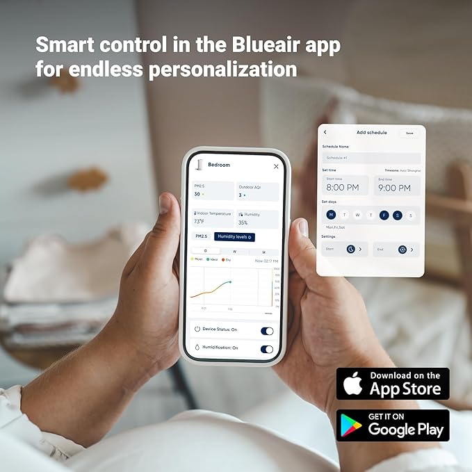 BLUEAIR 2-in-1 Purify + Humidify: Air Purifier and Humidifier with HEPASilent™ and 360° InvisibleMist™ Technology, Top Pour - covers 1,726 sqft in 60 minutes - Perfectly balanced air, one product - Image 6
