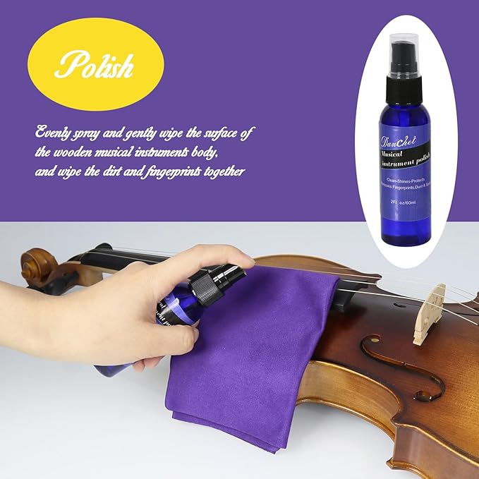 Violin Cleaner Care Cleaning Kit,Maintenance Kit,Beeswax,Liquid Rosin,Rosin Remover,String Oil,Polish,Violin Humidifier,Violin String Brush,Cleaning Clot. - Image 4