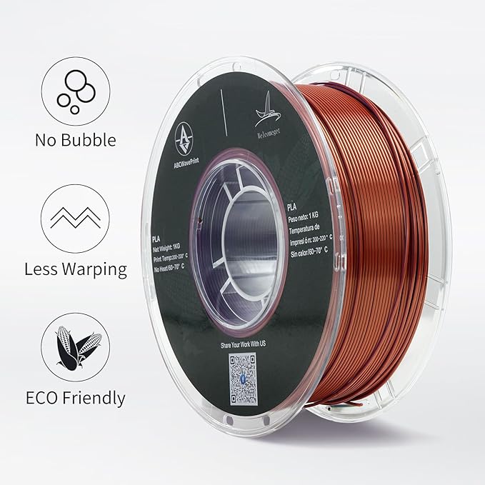 PLA 3D Printer Filament Bundle, Silk PLA Filament Dimensional Accuracy +/- 0.02 mm, 16 x 1 kg Spool(48lbs), 1.75 mm,Multiple tri-Colors. - Image 3