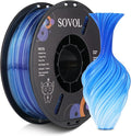 Sovol 3D Printer PETG Filament 1.75mm, Gradient Multicolors Filaments Material, 1kg (2.2lbs), Dimensional Accuracy +/- 0.03 mm, Fit Most FDM Printer, Blue by Sovol
