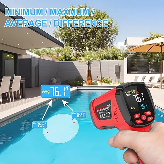 -40℉~2912℉ MESTEK Infrared Thermometer High Temperature Gun,50:1 Dual Laser Thermometer/K-Probe 14°F - 932°F, Digital Laser IR Temp Gun for Cooking,Pizza Oven, Engine, Kiln, Forging, Industrial Use ﻿ - Image 4