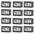 12 Pack Mini Digital Thermometer Hygrometer Indoor Temperature and Humidity Gauge Meter Monitor Fahrenheit (℉) for Humidor,Greenhouse,Reptile Tank,Home,Jars by TASOGEN