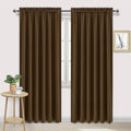 DWCN Blackout Curtains for Living Room Thermal Insulated, Energy Saving & Noise Reducing Bedroom Curtains, Brown, W 70x L 84 Inch, Set of 2 Rod Pocket Curtain Panels by DWCN