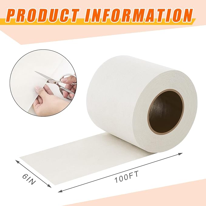 6 Inch x 100 ft Waterproofing Membrane Fabric Roll DIY Shower Waterproofing Anti Fracture and Reinforcing Uncoupling Waterproof Membrane for Shower Wall Tile Floor Bathroom Floor Sauna Room - Image 2