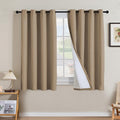 H.VERSAILTEX Linen Curtains 100% Blackout Curtains for Bedroom 54 inch Long Full Light Blocking Nature Linen Blended Window Curtains for Living Room Nickel Grommet (2 Panels, Heathered Macchiato) by HVERSAILTEX