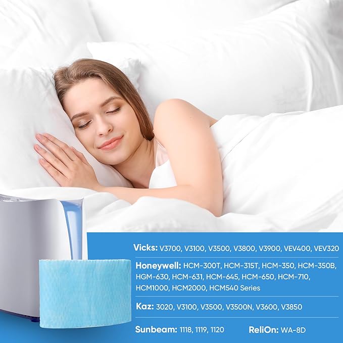 6 Pack Humidifier Filters HAC-504 Replacement for Honeywell Humidifier Filter, Filter A Humidifier Filter Replacement for HCM300/350/600/700 Honeywell Humidifier, Blue - Image 6