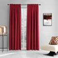 DONREN Backdrop 5FT x 9FT Curtains Panels - Energy Saving Thermal Insulated Solid Rod Pocket Blackout Draperies for Patio (1 Pair, 60 inches by 108 Inch Length,Red) by DONREN