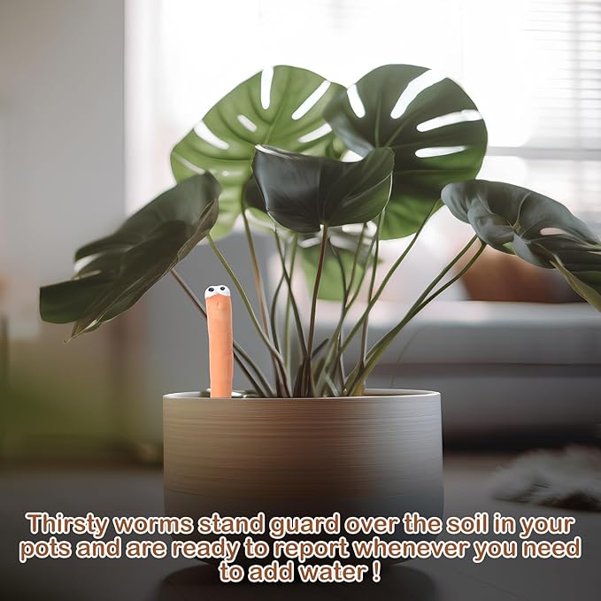 6 Pcs Water Sensor Ceramic Worm The Potting Shed Worm Water Sensor Plant Decoration Moisture Monitor Gardening Houseplant Humidity Meter Fun Gardening Gift for Your Potted Plant (6 Inch) - Image 3