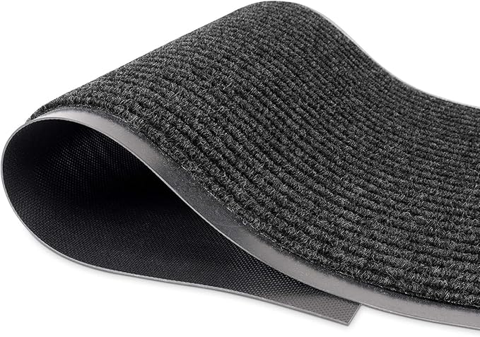 Durable Rubber Door Mat - Heavy Duty, Indoor/Outdoor, Easy Clean, Waterproof, Low-Profile Mat for Entry, Patio, Garage - Stylish (Charcoal, 5' x 3' (Mud Trapper)) by MaxMat