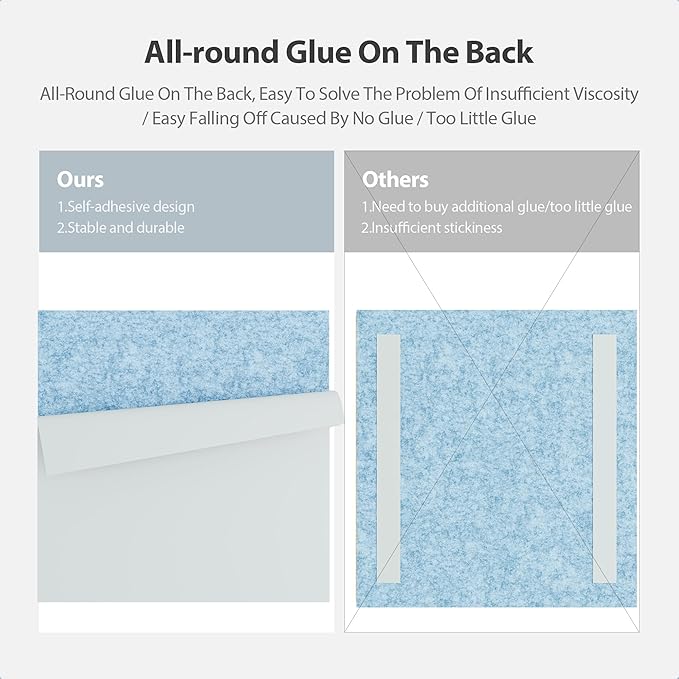 12 Pack Acoustic Panels Self Adhesive Sound Proof Foam, High Density Sound Acoustic Panel, 12X12X0.4 Inch Square Panels in Home, Office, Reccording Room, Studio,and more(Light Sky Blue) - Image 4