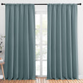 NICETOWN 2 Panels Blackout Curtains, Rod Pocket Thermal Insulated Drapess for Bedroom, Privacy Protection Easy-Care Heavy Duty Curtains for Living Room/Dining Room, W70 x L95 inches, Greyish Blue by NICETOWN