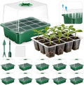 joyhalo 10 Packs Seed Starter Tray with Extra-Tall Humidity Dome 120 Cells Total, Thicken Seed Starter Kit, Greenhouse Germination Kit, Indoor Gardening Plant Trays for Seeds Growing by Joyhalo