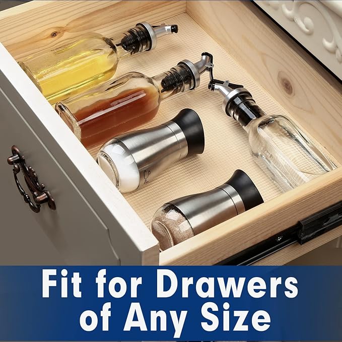 Shelf Liner, Drawer Liner, 17.7 Inches x 20 FT Cabinet Liner for Kitchen Cabinets Non-Adhesive Shelf Liners, Waterproof Shelf Paper with Non-Slip, Durable Liners, Clear - Image 2