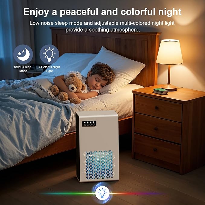 Dehumidifiers for Home, 99oz Water Tank Dehumidifier for Bedroom Basement Bathroom RV with Auto Shut Off, Drain Hose, Sleep Mode, (White) - Image 6