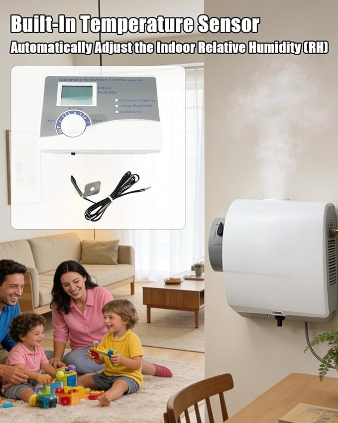 60 Whole House Humidifier Control Humidistat with Outdoor Temperature Sensor Fit for 400 500 600 700 Series Automatic Digital Humidifiers, 24VAC - Image 3