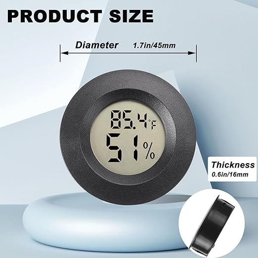 Mini Hygrometer Digital Thermometer Humidity Meter 2 Pack Hygrometer Thermometers Indoor/Outdoor Humidity Monitor Reptile Thermometer for Greenhouse Garden Cellar Fahrenheit(℉)/ Celsius(℃) - Image 2