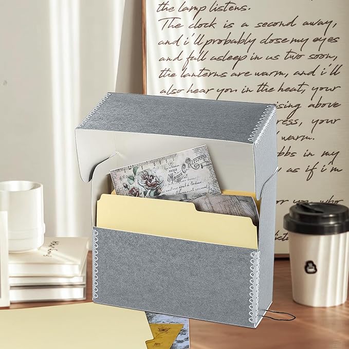 Lineco Archival Document Storage Box with Metal Edge, Acid-Free Gray Boxboard, Organize and Store Files, Prints, Photos, Legal-Sized Case 15.5" x 10.5" x 5" Wide - Image 7