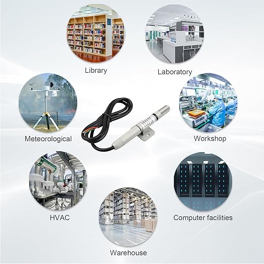 Tzone RS485 Temperature Sensor Modbus RTU Temperature and Humidity Transmitter,Industrial Temp Sensor Analog Humidity Monitor -40℃ to 125℃ High Accuracy for Heating and Cooling System,Farm,Greenhouse - Image 8