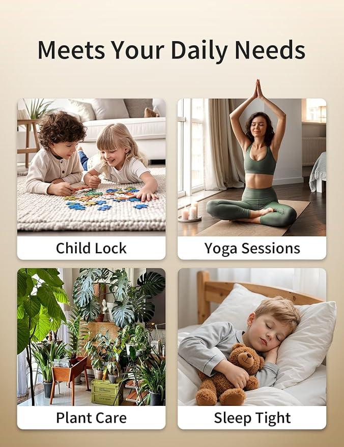 JRD Humidifier Large Room 8L/ 2.1Gal, Ultrasonic Cool Mist for Bedroom, Quiet Humidifier with Remote Control, 10 Mist Modes, 24H Timer, Night Light, AI Mode, 40H Run for Home Office Baby Pets Plants - Image 5