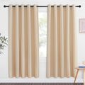 PNICETOWN Blackout Doorway Curtain Room Darkening - Window Treatment Thermal Insulated Solid Grommet Vertical Drape for Bedroom/Bay Window (Biscotti Beige, 1 Panel, 66 by 72 Inch) by NICETOWN