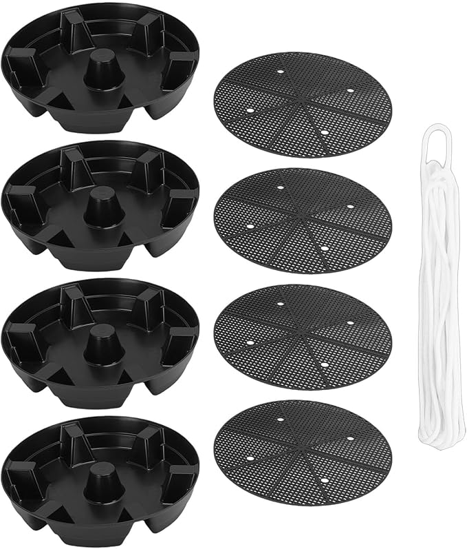 GOWENIC 4Pcs Self Watering Fabric Pot Base, Auto Irrigation System Plant Saucer, Outdoor Garden Infinity Watering Base Plant Water Tray, Elevated Saucers for Use in Indoor Grow Tents - Image 6