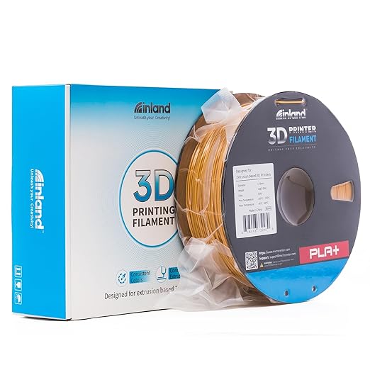 INLAND Micro Center PLA+ 3D Printing Filament 1.75mm - PLA Pro Dimensional Accuracy +/- 0.03 mm - 1kg Cardboard Spool (2.2 lbs) (1 Pack Gold, 1.75mm) - Image 8