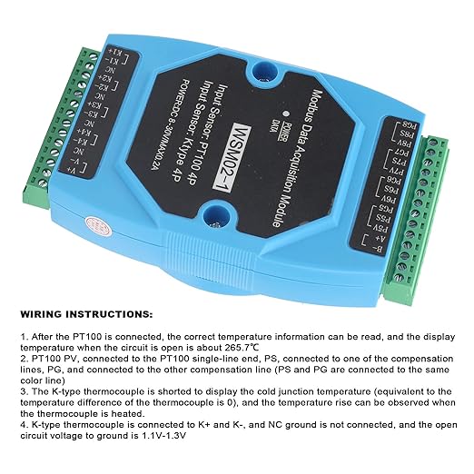 Temperature Data Acquisition Module 4PT100 4KType WSM02 1 Industrial Grade High Precision Voltage Signal Converter for Equipment Monitoring Environmental Monitoring - Image 2