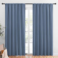 NICETOWN Living Room Curtains, Blackout Curtain Panels, Window Treatment Energy Saving Thermal Insulated Solid Rod Pocket Blackout Drapes/Draperies (Stone Blue, 1 Pair, 70 by 84-inch) by NICETOWN