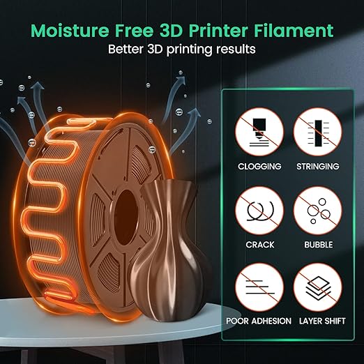 SUNLU Official Filament Dryer S2, 70℃ Max Temperature, Built-in Circulation Fan, 3D Printer Filament Storage Box Filament Dehydrator, Nylon TPU PLA PETG ABS 3D Printer Filament Dryer Box (Black) - Image 3