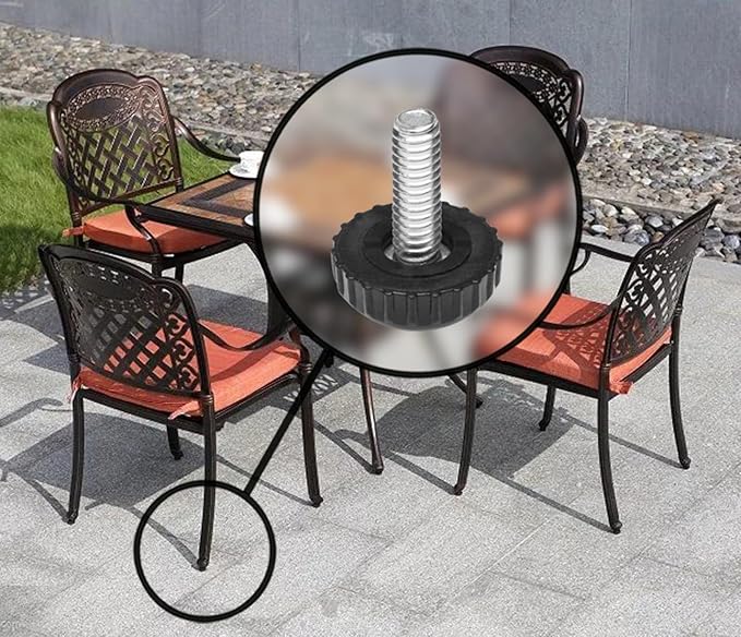 Slipstick Gorilla Outdoor Adjustable Furniture Levelers (8 Pack) Weatherproof Screw in Leg Glides for Chairs, Tables, and Outdoor Furniture Feet, 7/8 Inch Nylon Spherical Glide, 1/4"-20 BSW Thread - Image 6