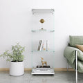 Yoluckea 3 Shelves Glass Display Cabinet with Door, Curio Collection Glass Display Case for Home Office, Floor Standing Bookshelf Corner Cabinet for Book Toys Glory (White) by Yoluckea