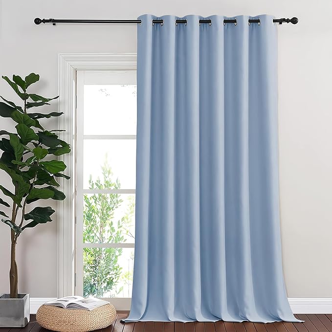 NICETOWN Vintage Blue Blackout Curtains for Bedroom 95 Inch Length - Thermal Insulated Room Darkening Privacy Grommet Window Drapes for Boys Room, Set of 1 Panel, 80 x 95 Inch by NICETOWN