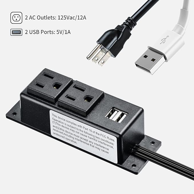 Gun Safe Power Outlet Kit, Briidea Gun Safe Accessory Electrical Outlet with USB for Interior Dehumidifiers and Lights - Image 3