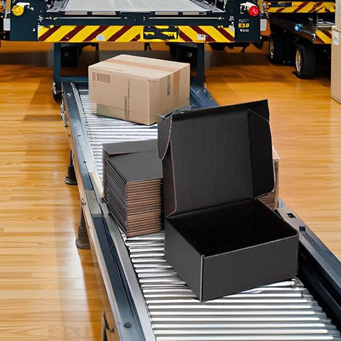 Small Shipping Boxes 8x6x4 Inch (25 Pack) - Sturdy Black Corrugated Cardboard Boxes for Small Business, Ecommerce, Mailing & Packaging | Recyclable Gift & Storage Boxes - Image 6