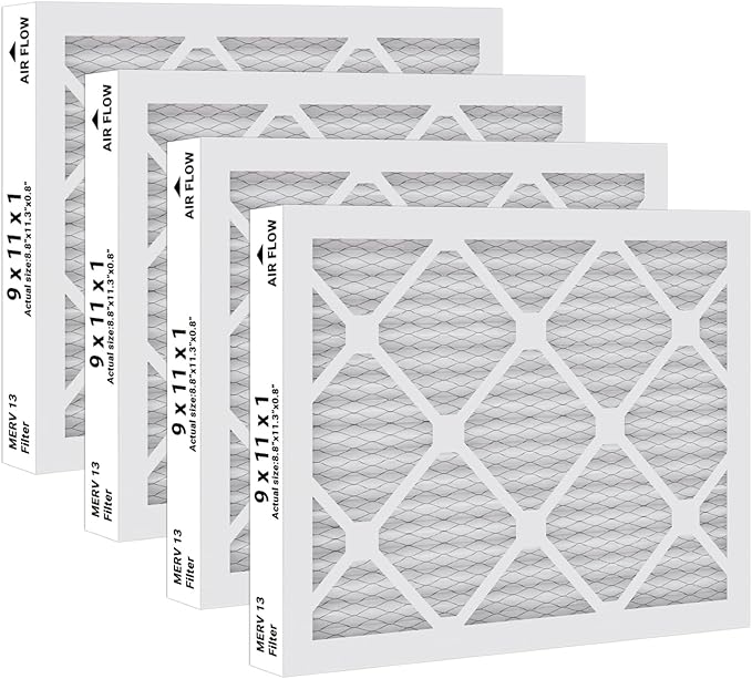 9 x 11 x 1 MERV 13 Replacement Dehumidifier Filter Compatible with Santa Fe Compact70, Ultra70, Element, Compact2, UA 65H Dehumidifier Models, 4 Packs by LEVANLIGHTLLC