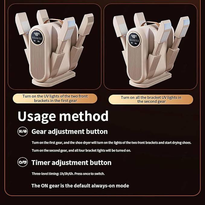 Glove Dryer & Boot Warmer, Electric Shoe Dryer with Digital Panel, 48°C Constant Temperature and 360° Heating, 60 Min/180 Min/360 Min Timing and Safe Material, for Boot, Shoes, Gloves, Hats - Image 6