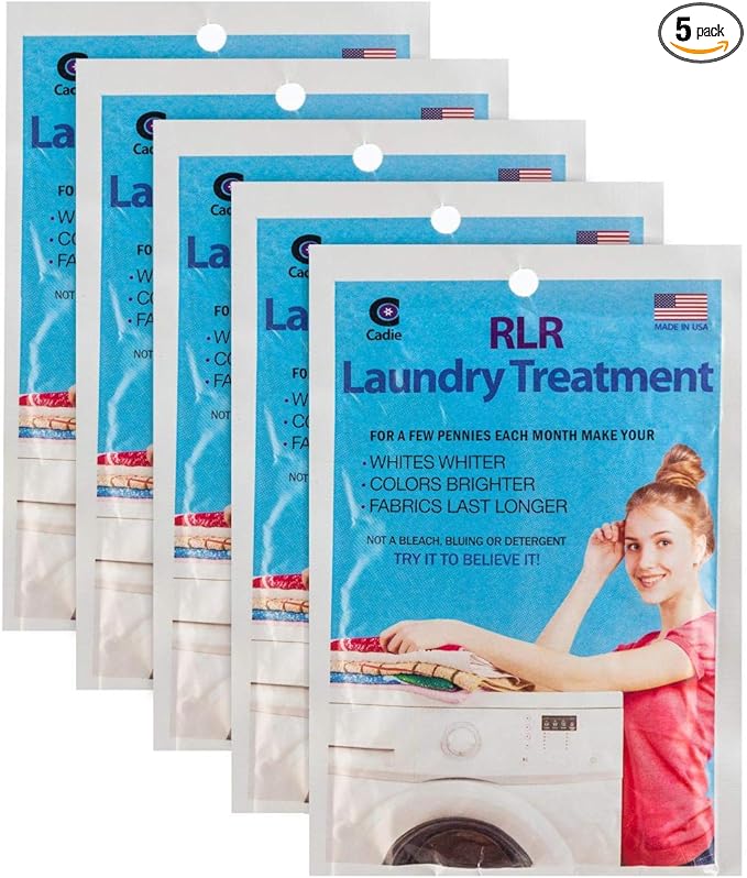 RLR Natural Laundry Detergent Powder – Whitens, Brightens, Refreshes Baby Cloth Diaper Detergent, Musty Towels, Workout Clothes - Non-toxic, Fragrance-Free For Sensitive Skin (Pack of 5) by Cadie