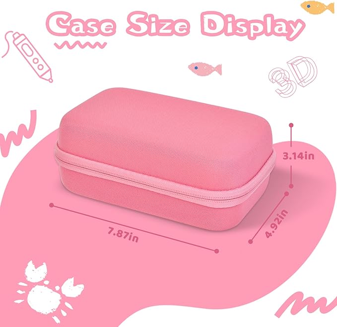 Case Compatible with 3Doodler Start+ Essentials for 3D Pen Set for Kids, Carrying Holder Fit for Printing Pens, Storage Organizer for Printing Filament Refill, Micro-USB Charger (3D-02-Pink) - Image 2