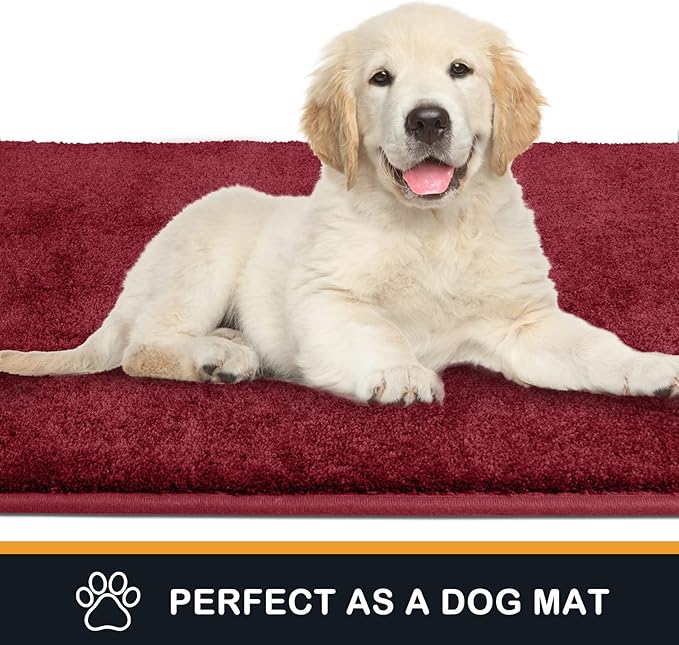 PURRUGS Dirt Trapping Door Mat 24" x 35.5", Non-Slip Machine Washable Entryway Rug, Dog Doormat, Indoor Front Door Mat, Super Absorbent Entry Rug for Muddy Shoes & Paws, Burgundy Red - Image 6